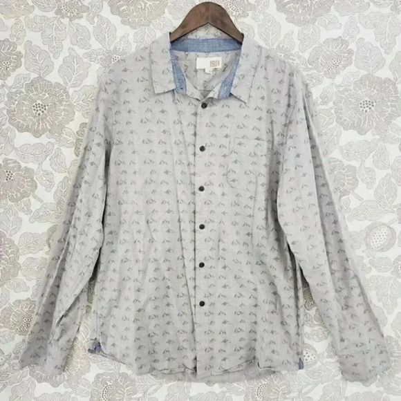 1901 Men's Button down Long sleeve Dress Shirt Mountain All Over Print XXL 9507 - Picture 1 of 7